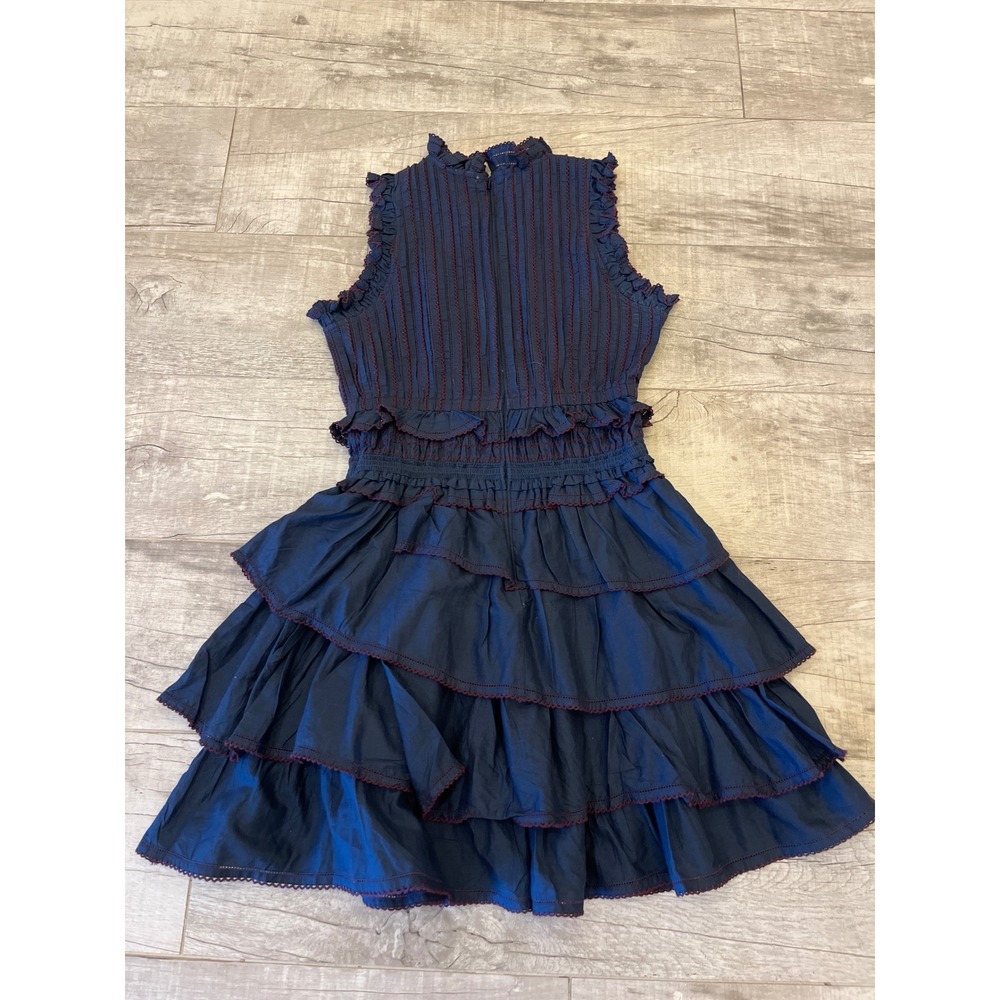 SEA New York Navy Blue Ruffled‎ Tiered Smocked Dress Size 4 - Picture 9 of 10